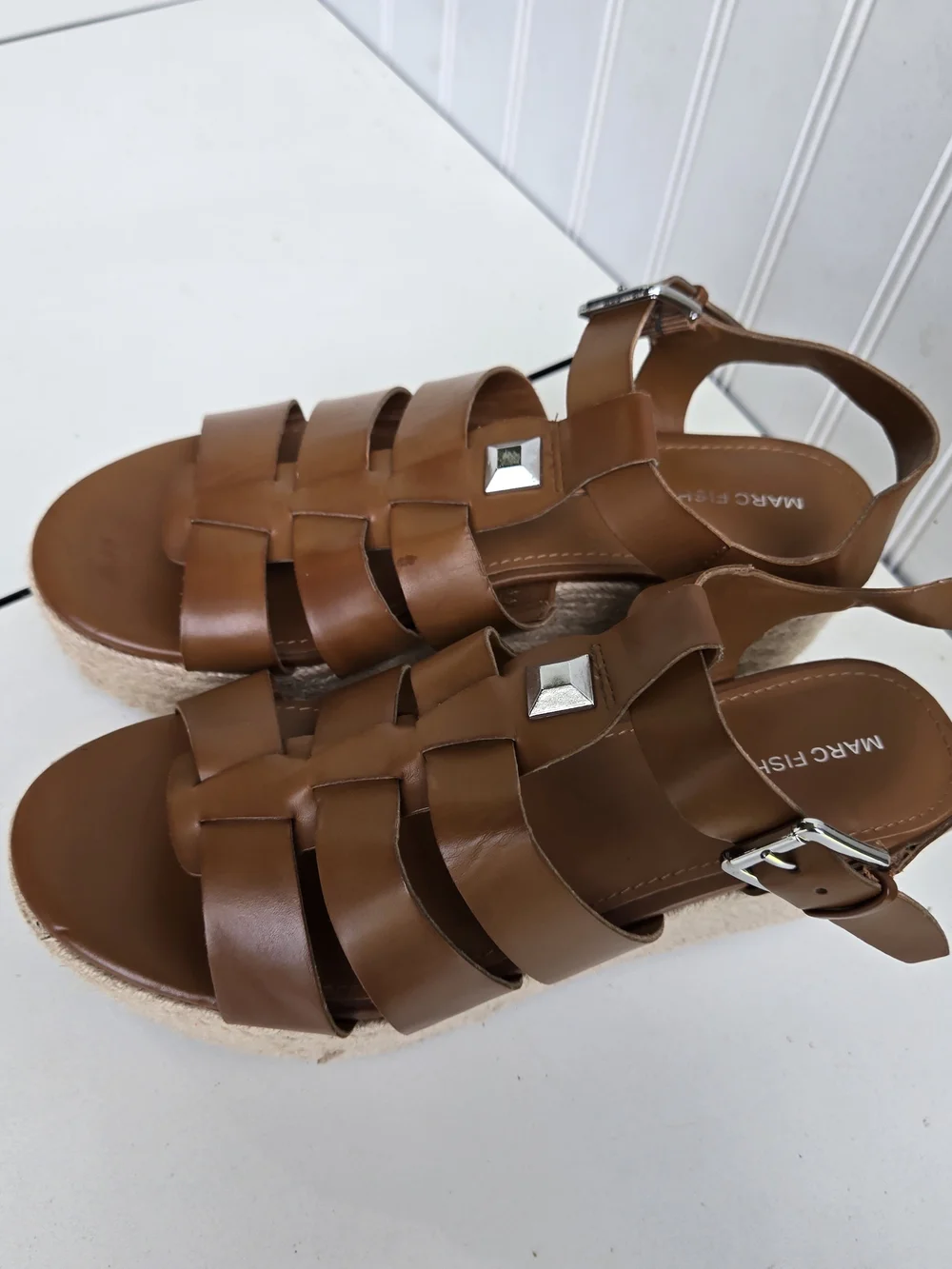 MARC FISHER Jenila Dress Espadrille Wedge Sandals Women's Size 8.5